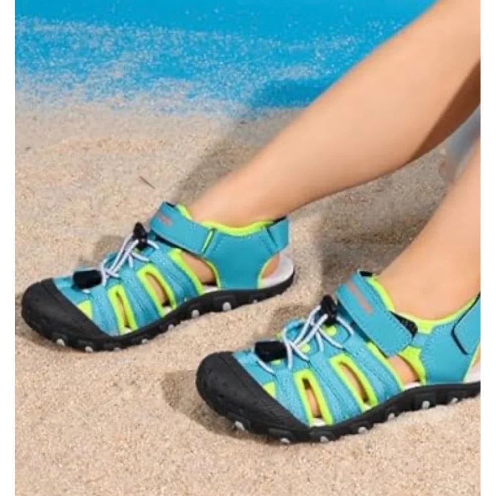 Dream Pairs Kids Athletic Outdoor Sandals Blue Lime Green Size 10 Kids NEW